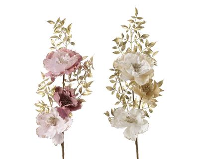 RAMO 85 CM CON FIORI CHAMPAGNE/ROSA