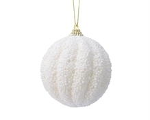 PALLINA DI NATALE IN FOAM AVORIO GLITTERATA 8 CM