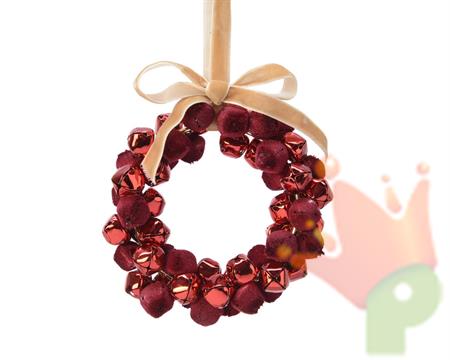 GHIRLANDA 10 CM CON CAMPANELLE ROSSE