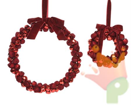 GHIRLANDA 29 CM CON CAMPANELLE ROSSE