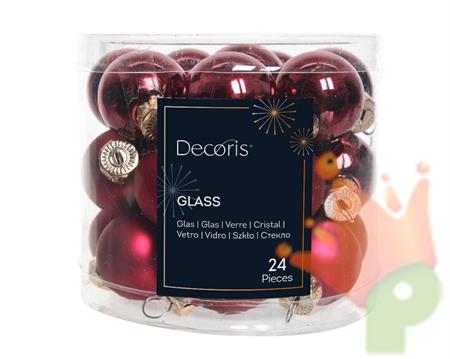 PALLINE DI NATALE BORDEAUX 2,5 CM CONFEZIONE 24 PZ