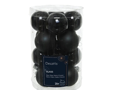 PALLINE DI NATALE NERE 3,5 CM CONFEZIONE 16 PZ