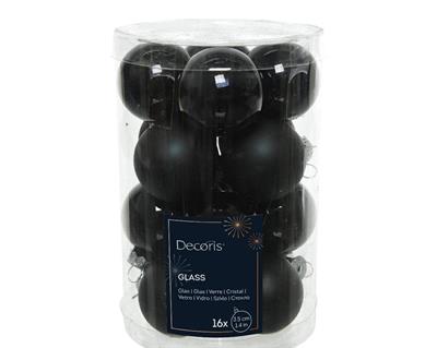 PALLINE DI NATALE NERE 3,5 CM CONFEZIONE 16 PZ
