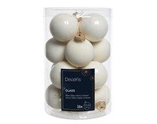PALLINE DI NATALE IN VETRO BIANCO LANA 3,5CM 16PZ