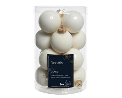 PALLINE DI NATALE IN VETRO BIANCO LANA 3,5CM 16PZ