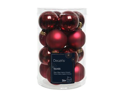 PALLINE DI NATALE IN VETRO BORDEAUX 3,5CM 16PZ