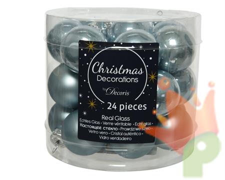 PALLINE DI NATALE CELESTI 2,5 CM CONFEZIONE 24 PZ