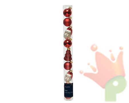 PALLINE E FIGURE DA APPENDERE BABBO NATALE E ALBERO 9 PZ