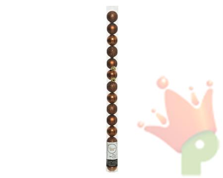 PALLINE DI NATALE CANNELLA 3 CM CONFEZIONE 14 PZ