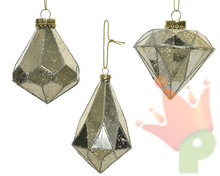 PENDENTE 7 CM FORMA DIAMANTE ORO