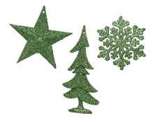 PENDENTI DI PLASTICA 10,5CM VERDE GLITTER