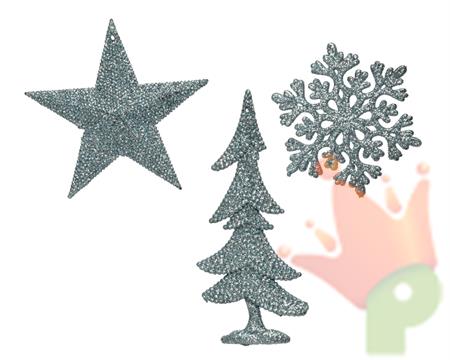PENDENTI DI PLASTICA 10,5CM CELESTE GLITTER