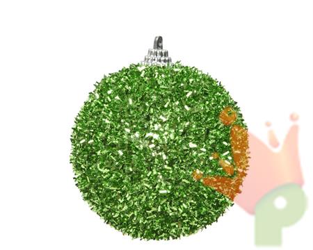 PALLINA 12 CM VERDE GLITTERATA
