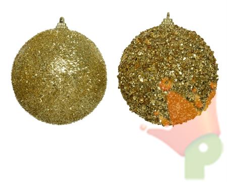 PALLINA DI NATALE ORO GLITTERATA 2 ASSORTITE 12 CM