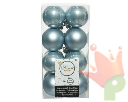 PALLINE DI NATALE CELESTI 4 CM CONFEZIONE 16 PZ
