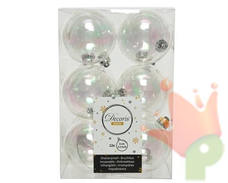 PALLINE DI NATALE IRIDESCENTI 6 CM CONFEZIONE 12 PZ