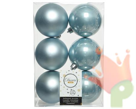 PALLINE DI NATALE CELESTI 8 CM CONFEZIONE 6 PZ