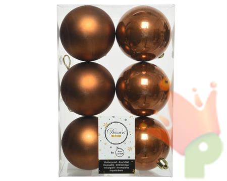 PALLINE DI NATALE CANNELLA 8 CM CONFEZIONE 6 PZ