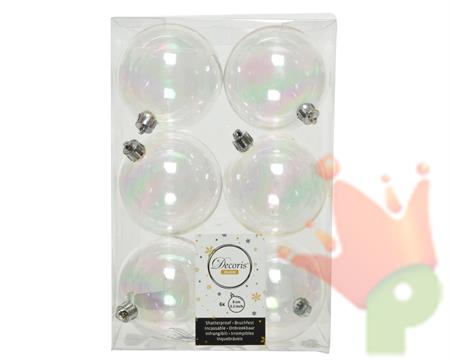 PALLINE DI NATALE IRIDESCENTI 8 CM CONFEZIONE 6 PZ