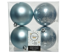PALLINE DI NATALE CELESTI 10 CM CONFEZIONE 4 PZ