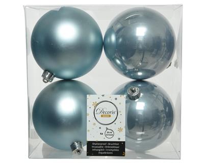 PALLINE DI NATALE CELESTI 10 CM CONFEZIONE 4 PZ