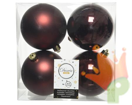 PALLINE DI NATALE REDWOOD 10 CM CONFEZIONE 4 PZ