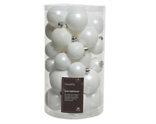 PALLINE DI NATALE BIANCHE MISURE ASSORTITE CONFEZIONE 30 PZ