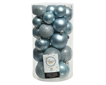 PALLINE NATALIZIE CELESTI BOX DA 30 PZ MISURE ASSORTITE