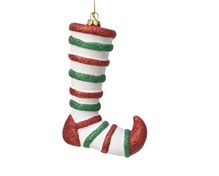 PENDENTE 12,8 CM FORMA CALZA BIANCO/VERDE/ROSSO