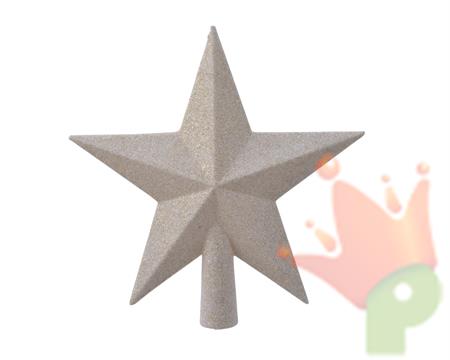 PUNTALE STELLA CHAMPAGNE GLITTER 19 CM
