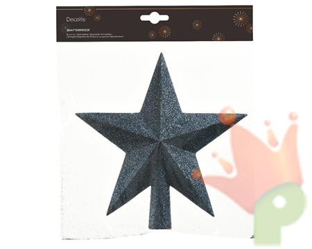 PUNTALE STELLA BLU GLITTER 19 CM