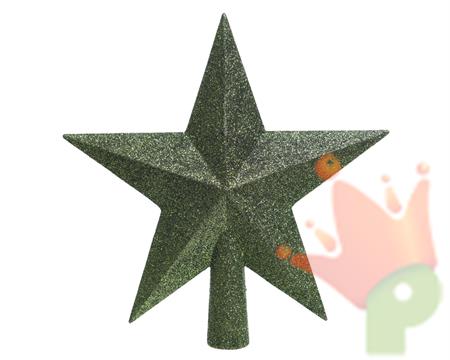 PUNTALE STELLA VERDE GLITTER 19 CM
