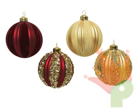 PALLINA DI NATALE ROSSO/ORO 4 ASSORTITE