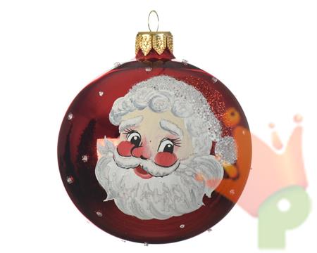 PALLINA DI NATALE ROSSA CON DECORO BABBO NATALE