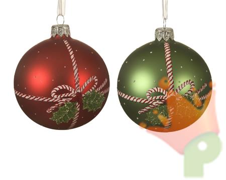 PALLINA DI NATALE ROSSO/VERDE CON DECORO