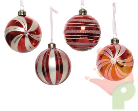 PALLINA DI NATALE ROSSA/BIANCA 4 ASSORTITE