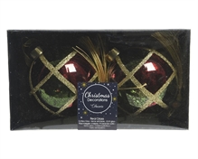 PALLINE DI NATALE VERDE/ROSSA DECORATE 2 PZ