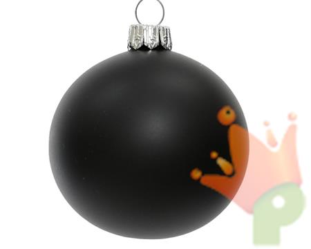 PALLINE DI NATALE NERO OPACO  6 CM CONFEZIONE 6 PZ