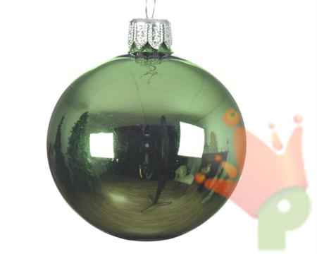 PALLINE DI NATALE VERDE LUCIDO 8 CM CONFEZIONE 6 PZ