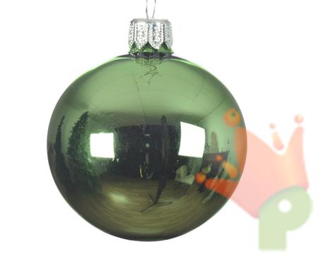PALLINE DI NATALE VERDE LUCIDO 10 CM CONFEZIONE 4 PZ