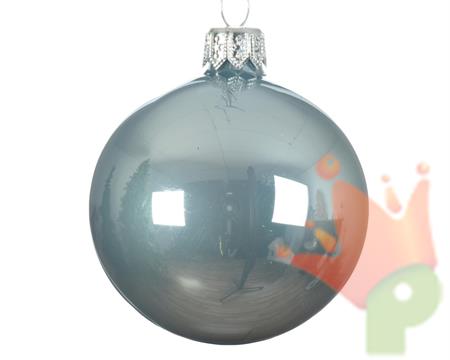 PALLINE DI NATALE CELESTE LUCIDO 6 CM CONFEZIONE 6 PZ