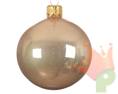 PALLINE DI NATALE BISCOTTO LUCIDO 6 CM CONFEZIONE 6 PZ