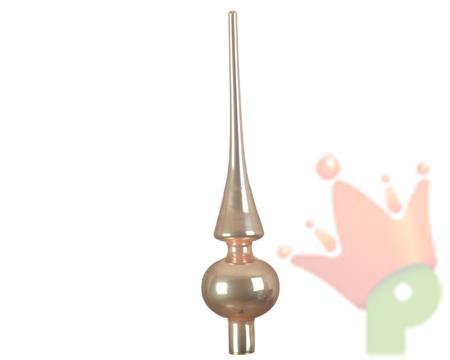 PUNTALE PER ALBERO DI NATALE VETRO 6X26 CHAMPAGNE LUCIDO