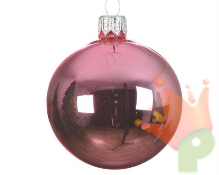 PALLINE DI NATALE ROSA LUCIDO 10 CM CONFEZIONE 4 PZ