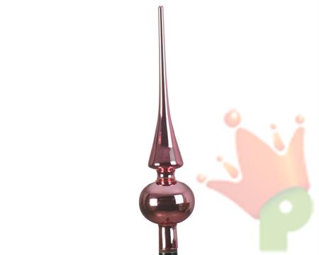 PUNTALE PER ALBERO DI NATALE VETRO 6X26 ROSA LUCIDO