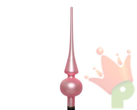 PUNTALE PER ALBERO DI NATALE VETRO 6X26 ROSA OPACO