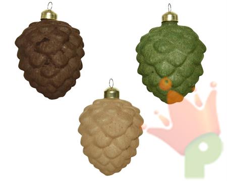 PIGNA IN VETRO VERDE/MARRONECHAMPAGNE 10 CM