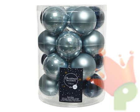 PALLINE DI NATALE CELESTE-BLU 6 CM CONFEZIONE 20 PZ