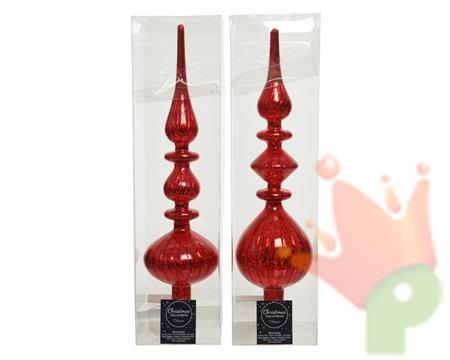 PUNTALE 34 CM IN VETRO ROSSO LUCIDO