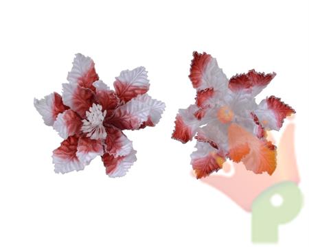 STELLA DI NATALE CON CLIP 27 CM BIANCO/ROSSO